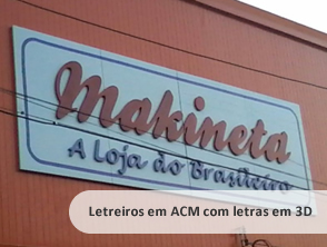 Letreiro em acm com letras em alto relevo em São Gonçalo - RJ