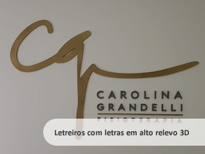 Letreiro em pvc expandido com letras em alto relevo 3D em Niterói - RJ