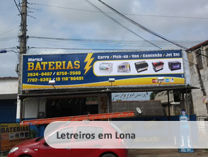 Letreiro com quadro em metalon com lona em Maricá - RJ