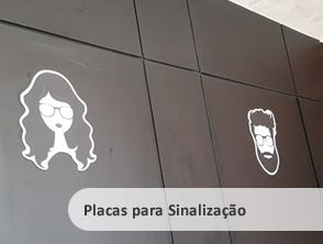 Placa de PVC personalizada  para sinalização de banheiro em Niterói, Maricá e Rio de Janeiro - RJ