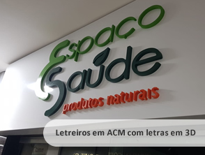 Letreiro em acm com letra 3d em pvc expandido em Niterói - RJ