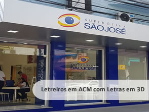 Fachada completa em ACM recortado com acrílico e iluminação interna – Icaraí – Niterói - RJ