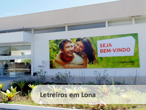 Letreiro com quadro em metalon com lona em Maricá - RJ