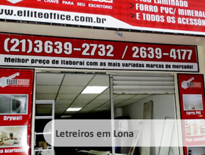 Letreiro com quadro em metalon com lona em Maricá - RJ